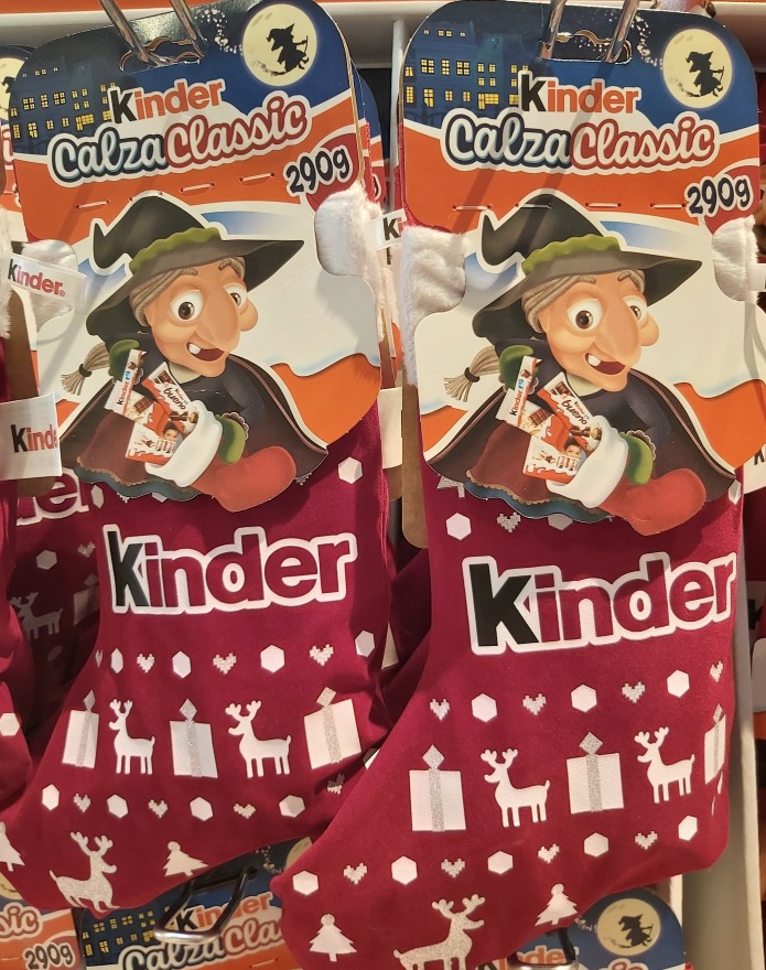 Calze Della Befana Kinder Rosse Classiche